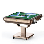 KunLun Automatic Foldable Mahjong Table Champagne Gold with 42MM+Two Options 144 No-Numbered Chinese-Tiles or 152 Numbered American-Tiles, 2-Year Warranty & 24/7 Tech Support