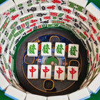 KunLun Automatic Foldable Mahjong Table Champagne Gold with 42MM+Two Options 144 No-Numbered Chinese-Tiles or 152 Numbered American-Tiles, 2-Year Warranty & 24/7 Tech Support