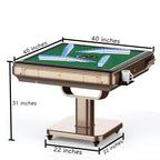 KunLun Automatic Foldable Mahjong Table Champagne Gold with 42MM+Two Options 144 No-Numbered Chinese-Tiles or 152 Numbered American-Tiles, 2-Year Warranty & 24/7 Tech Support